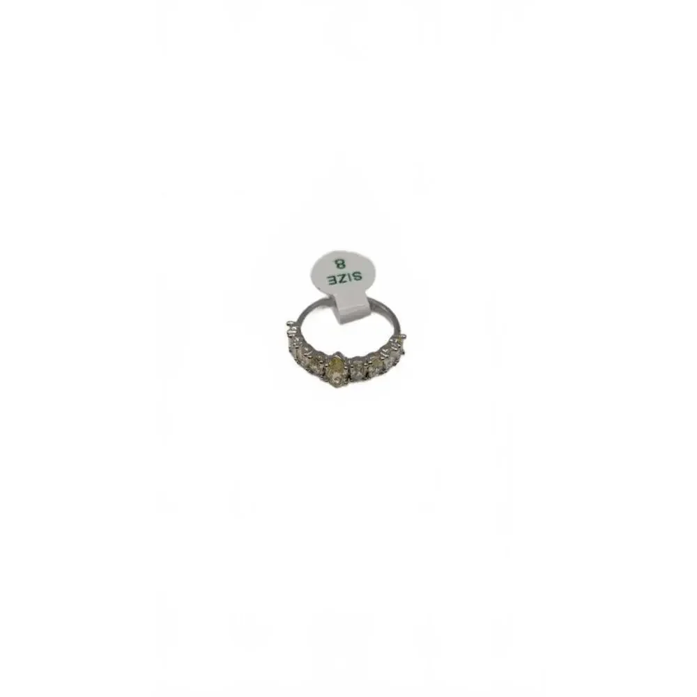 Elegant Women's Ring with Yellow and Clear Stones Size 8